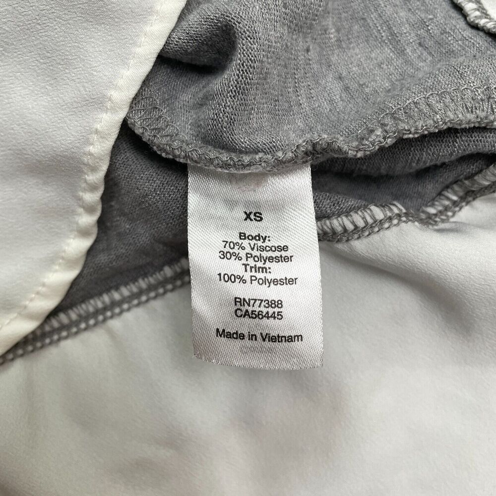 J.Crew Drapey Tank Top Blouse Womens XS Gray White Chiffon Hem Stretch Casual - Picture 4 of 10
